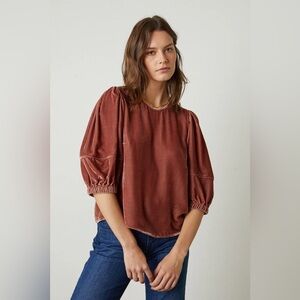 NEW Velvet by Graham and Spencer Velvet Nancy Top in Rose Gold ($209)